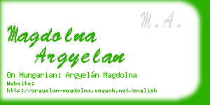 magdolna argyelan business card